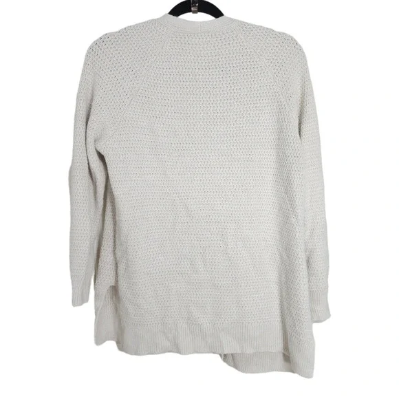 Fat Face Cardigan Sweater Womens 8 White Long Sleeve Pockets Open Front Knit - Picture 2 of 10
